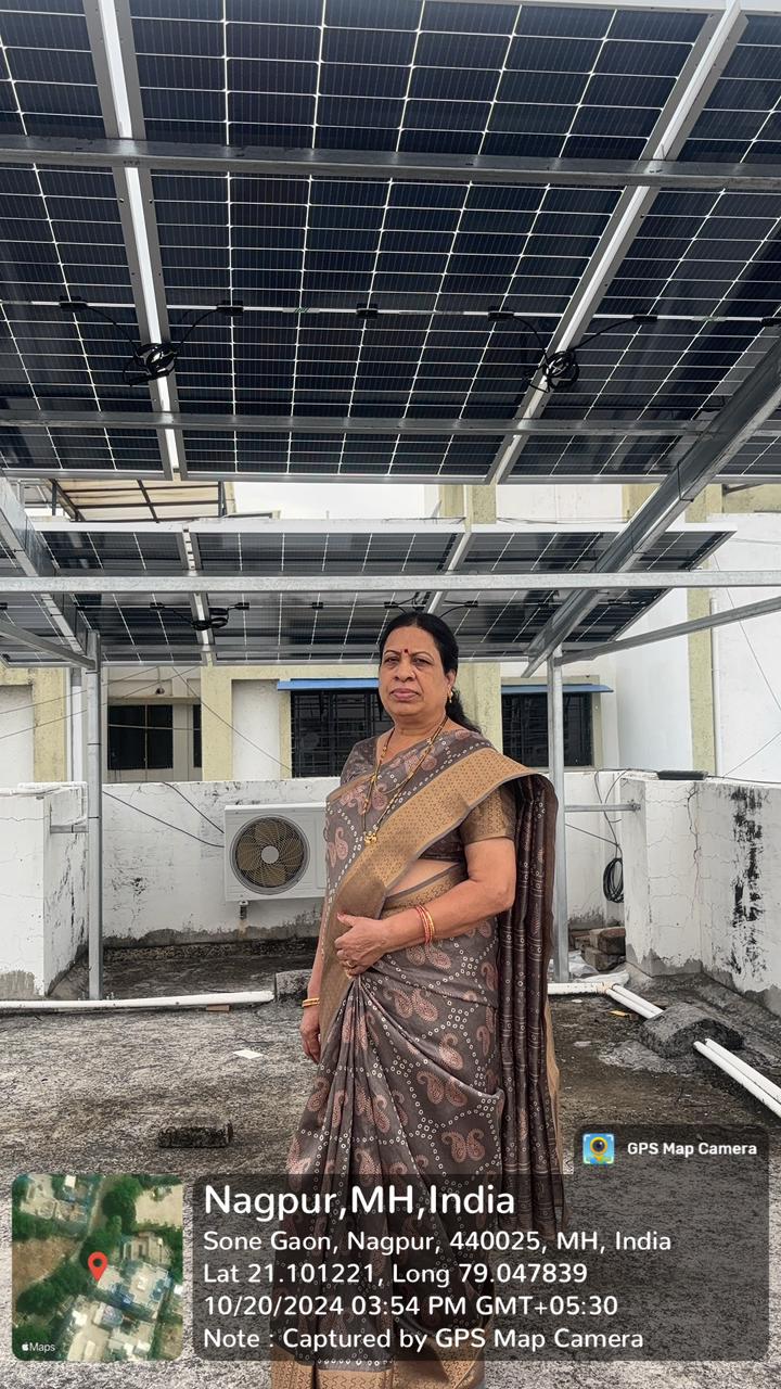 woman solar panel nagpur greenlife solar energy systems